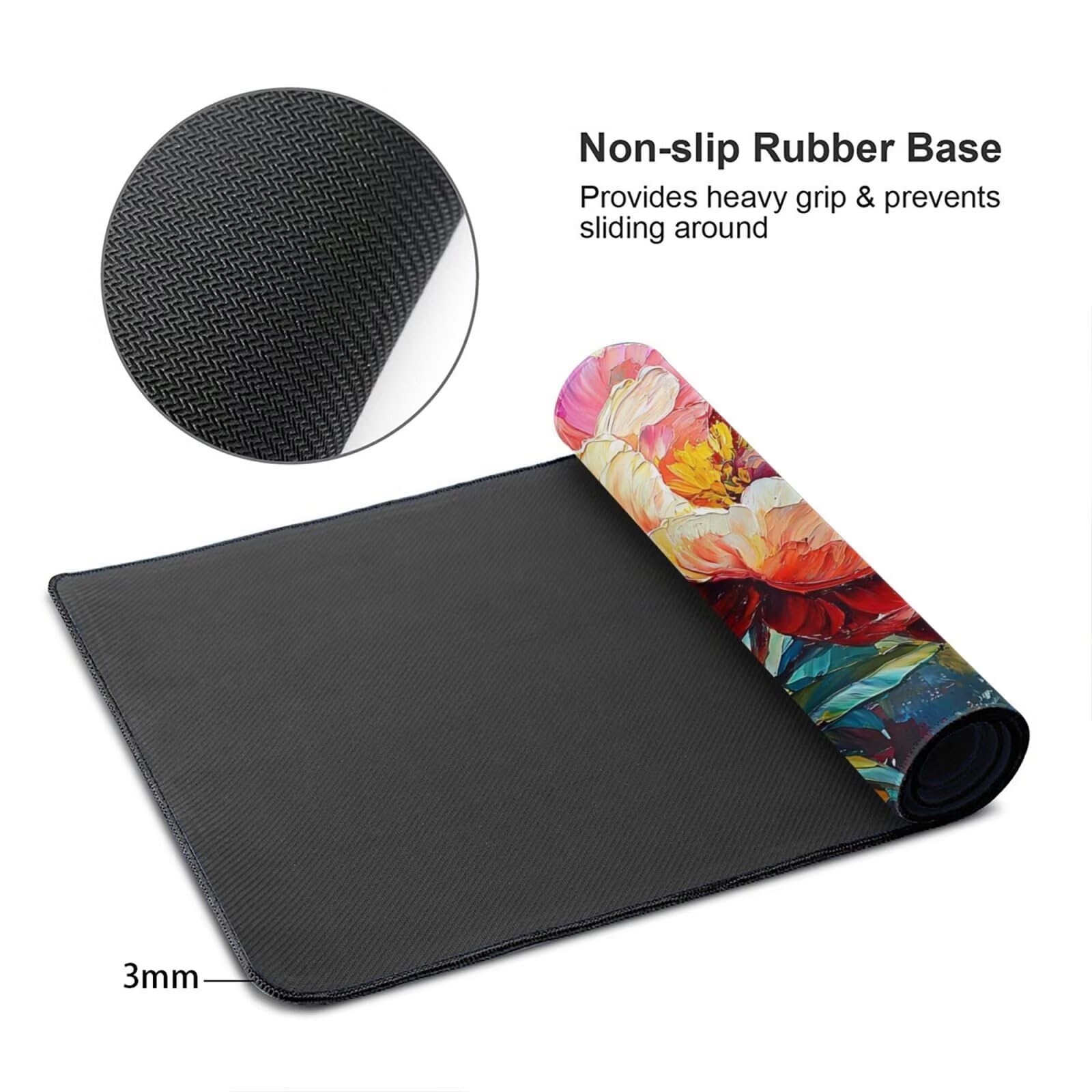 Podkładka pod mysz dla graczy XXL 1600x800x3mm Podkładka pod mysz Piwonia Kwiaty Podkładka pod mysz Akcesoria do gier Poprawia precyzję i szybkość Rozszerzona podkładka pod mysz Duża podkładka pod