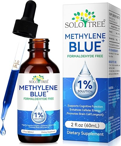 Solución ultra azul de metileno al 1%  Grado farmacéutico USP  Función cognitiva y apoyo de energía celular  Sin formaldehído  2.0 fl oz (2 onzas