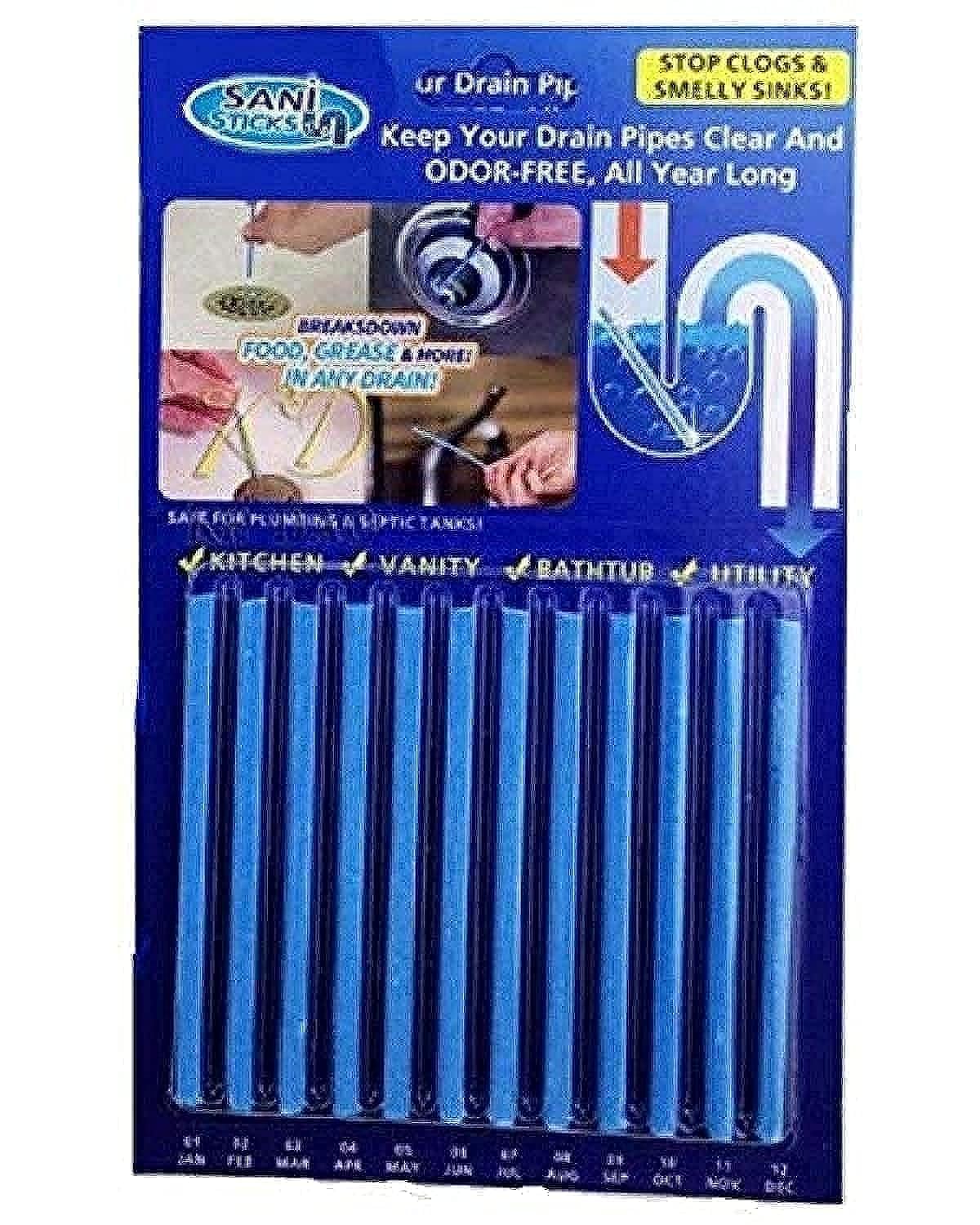 Sani Sticks Drain Pipe Bathtub Sink Cleaners