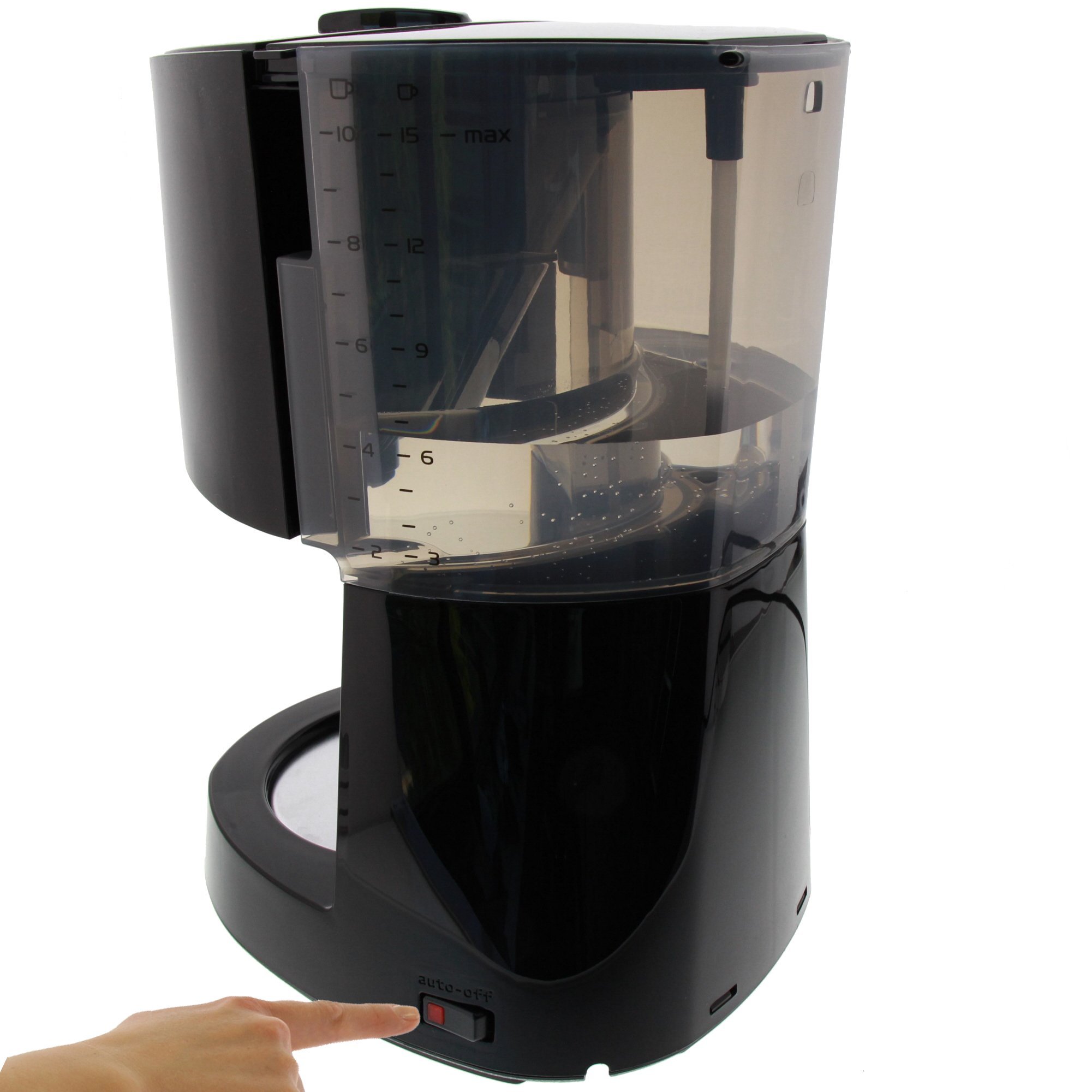 Melitta Enjoy Top – Filterkaffeemaschine mit Glaskanne, für bis zu 10 Tassen, in Schwarz/Edelstahl