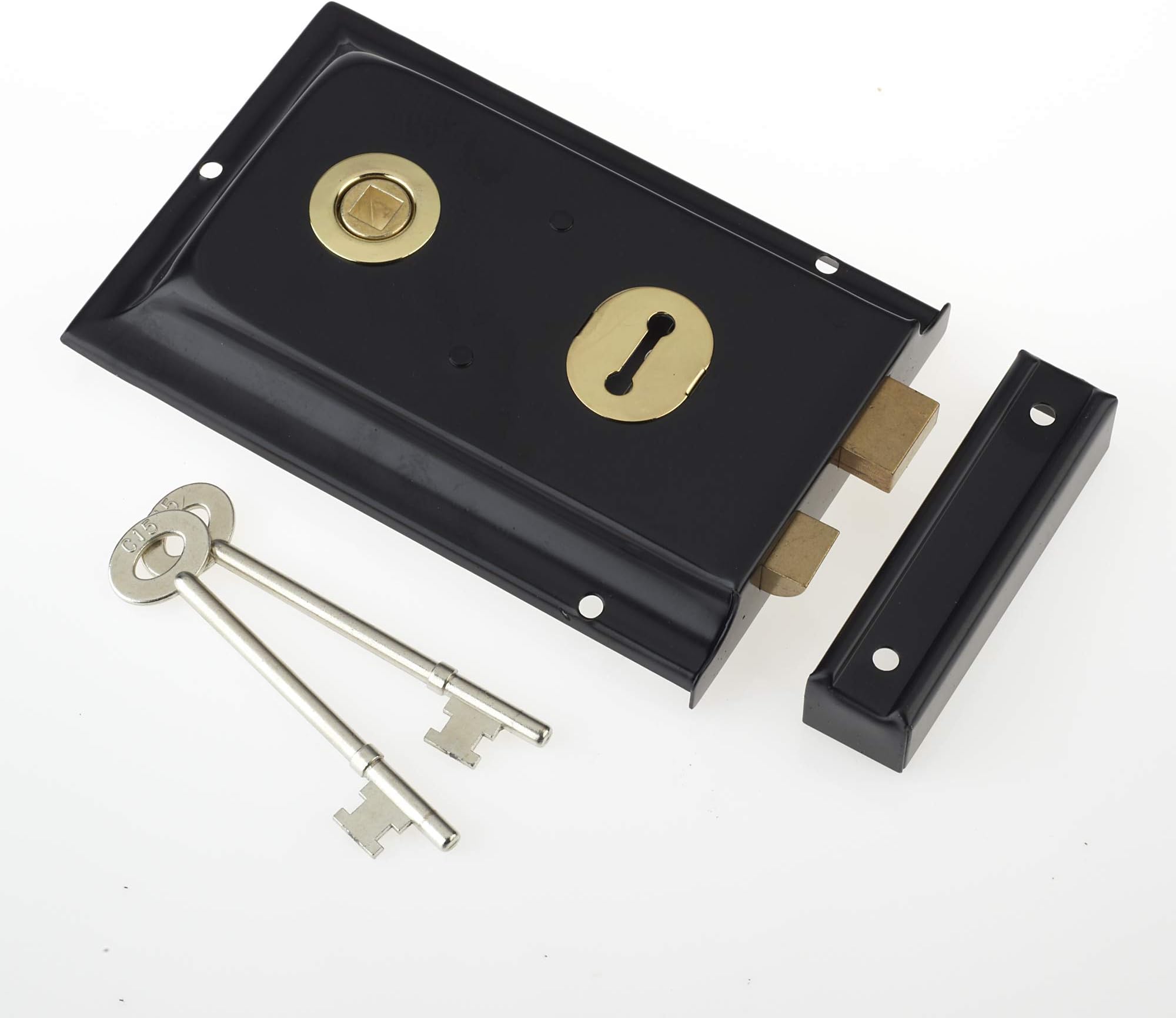 Yale Locks P401GRY Rim Lock 138 x 76mm Black Finish (Visi Pack