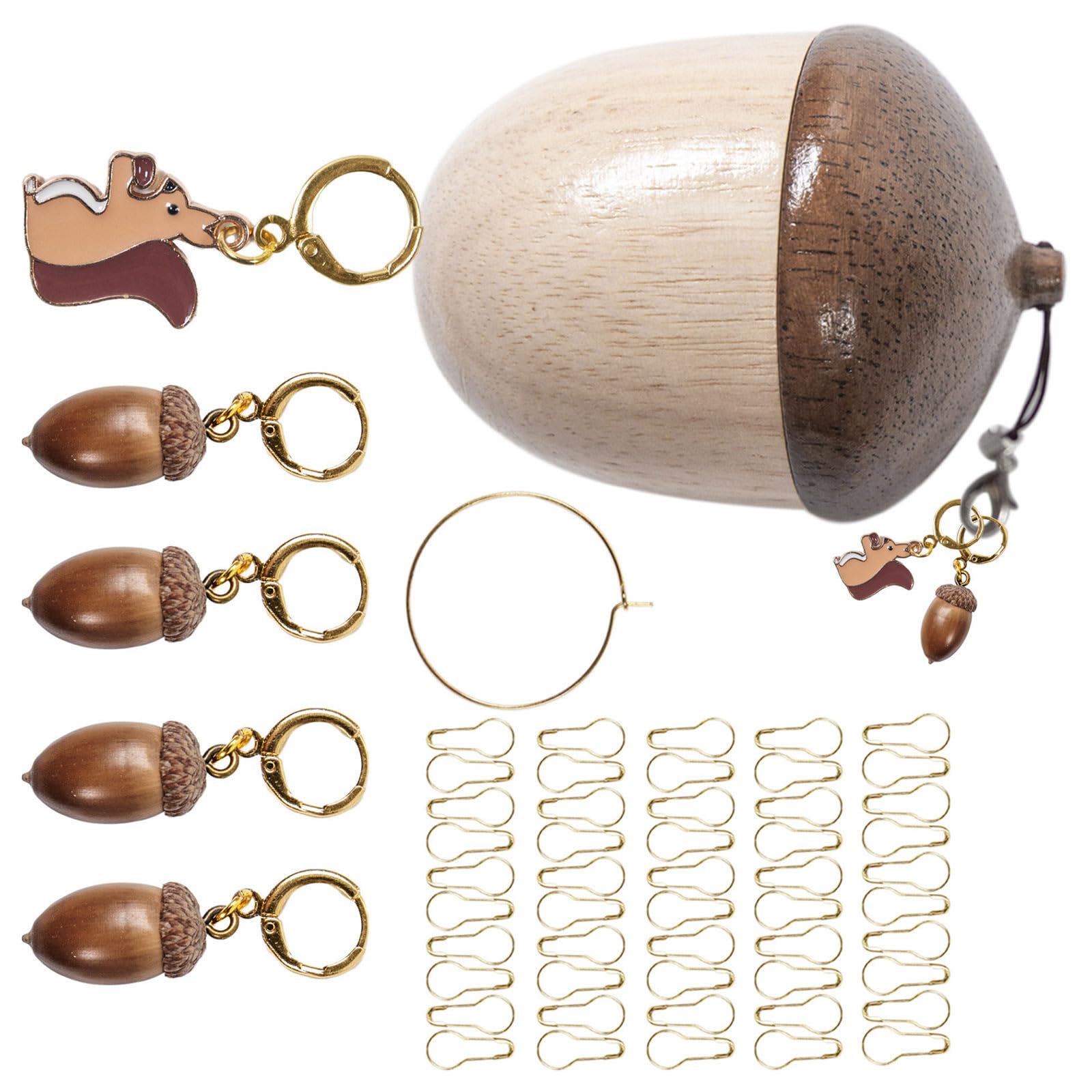 our fave Wooden Stitching Markers with Metal Rings Nut Animal Shape Knitting Charm for Knitting Crocheting Weaving Sewing Crochet Accessories
