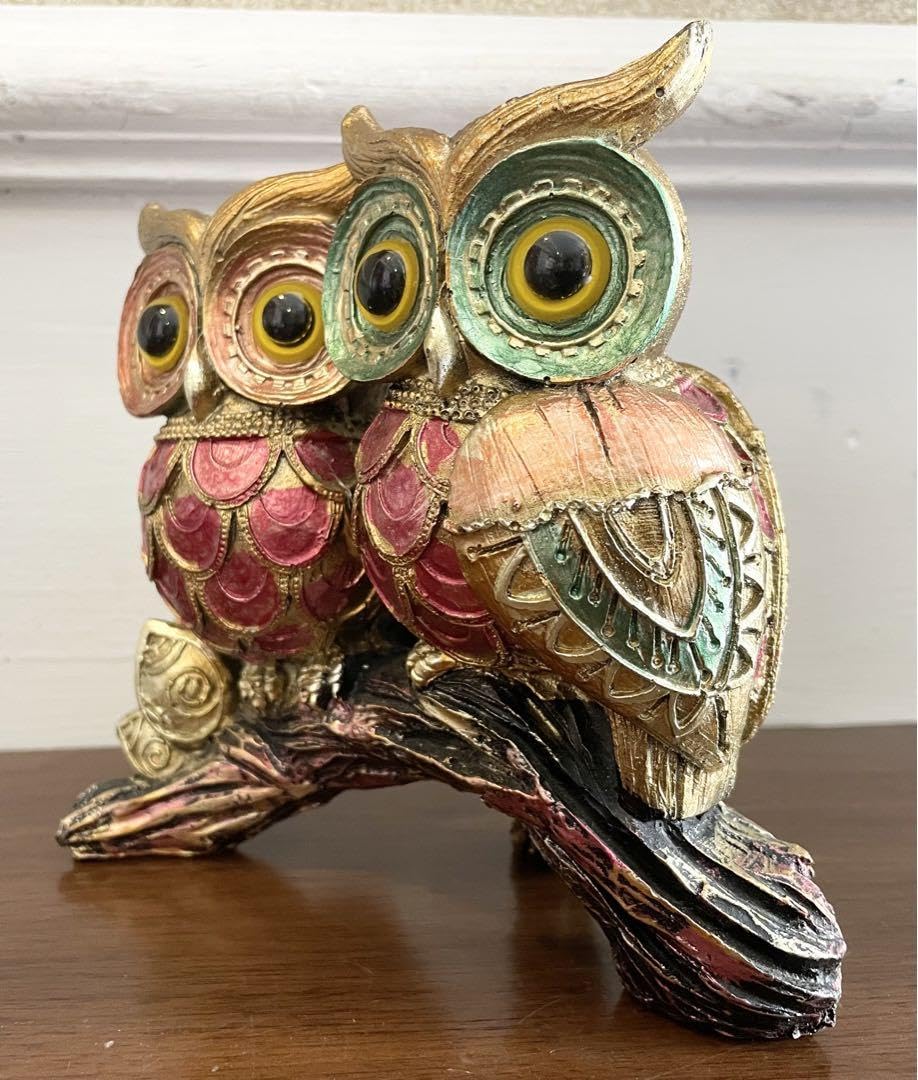 Amazon.co.jp: 開運インテリア幸せを呼ぶフクロウ 縁起物 幸福