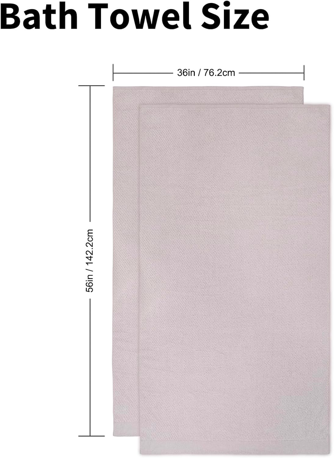 Everplush 2-Pack Industrial Twill Bath Towels (30x56inch), Microfiber & Cotton Blend, Quick Dry Ultra Soft Durable Bathroom Essentials