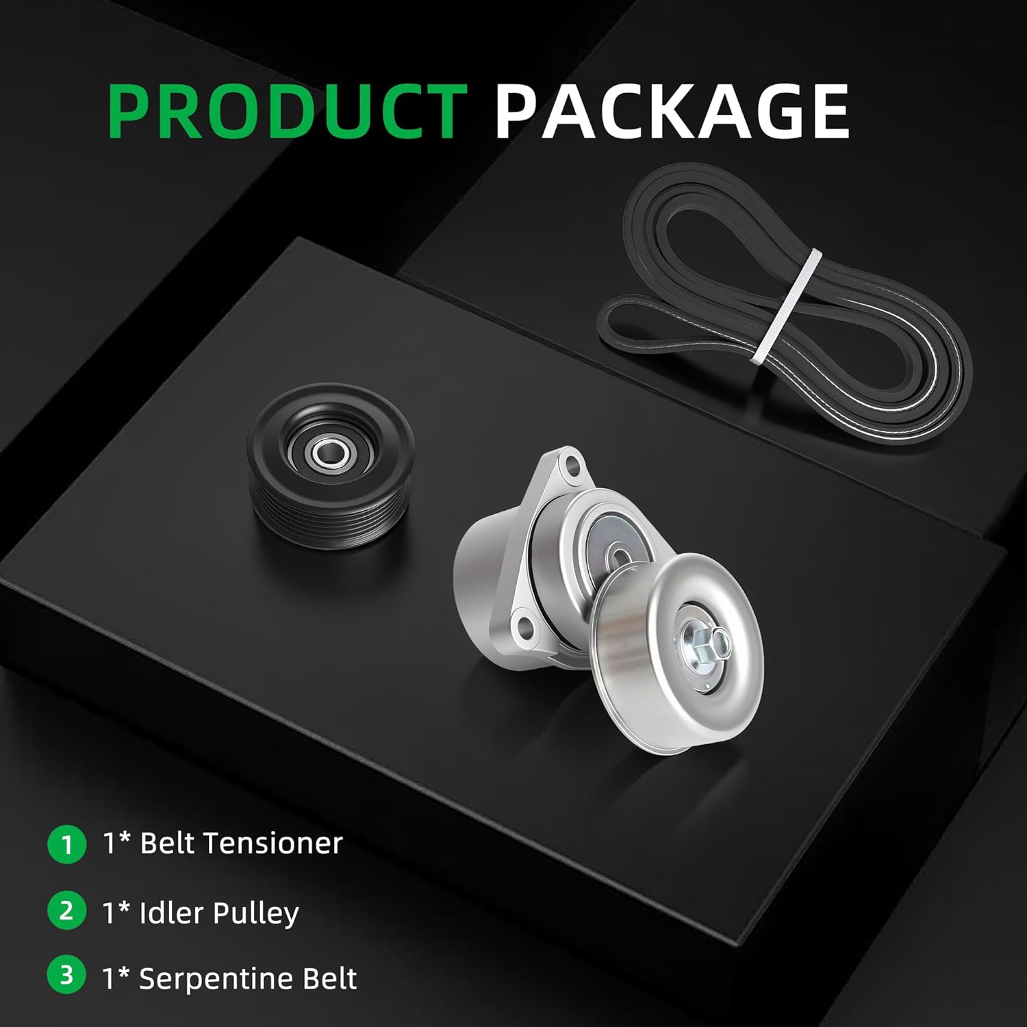 90K-38284 Complete Serpentine Belt Tensioner Component Kit with Idler Pulley Compatible with Nissan Rogue 2008-2013 for Nissan Rogue Select 2014-2015 2.5L L4 OE# 38284 36026 K060711A