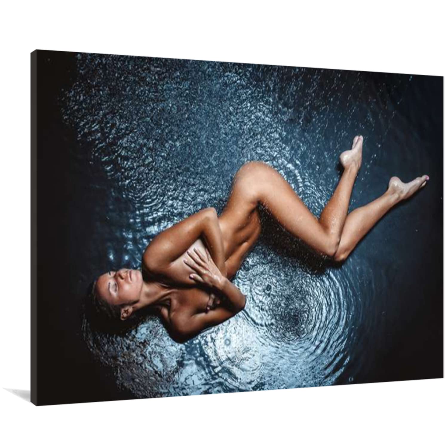 Amazon｜アートパネル 雨の中でセクシーな女の子のヌード キャンバス絵画ボディーアート玄関に飾る装飾画 インテリア 壁飾り  フレーム装の部屋装飾新築お祝いに適のために 木枠付きの完成品 額入り 50x75cm｜ウォールステッカー オンライン通販