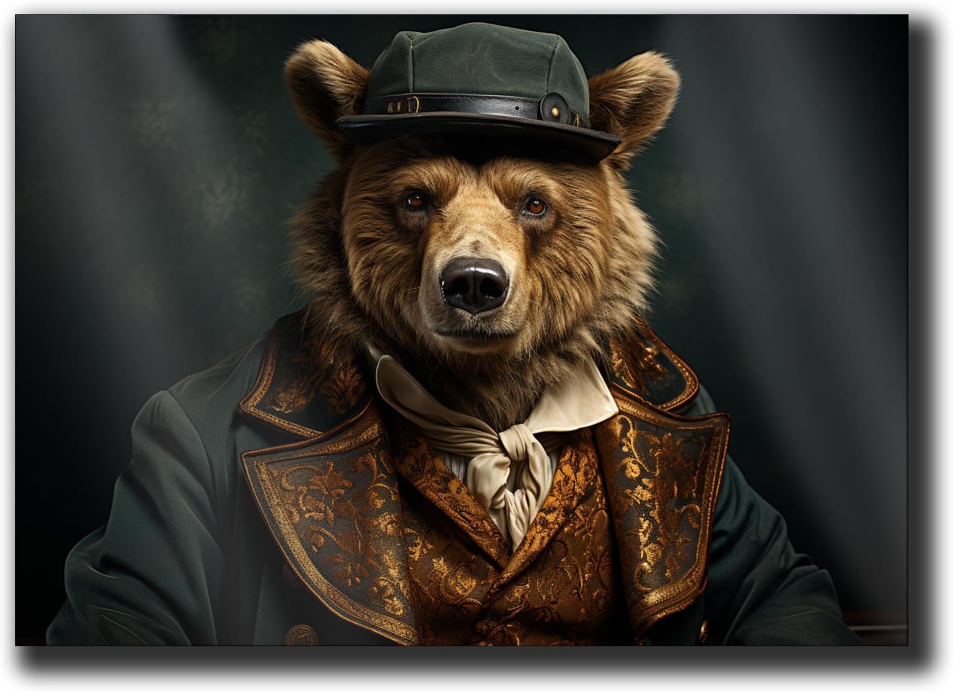The Gentleman Bear Vintage Portrait, Victorian Bear, Funny Animal Art, Forest Animal, Bear Art, Bear On poster, Animal Poster Print, Wall Art, Art Decor