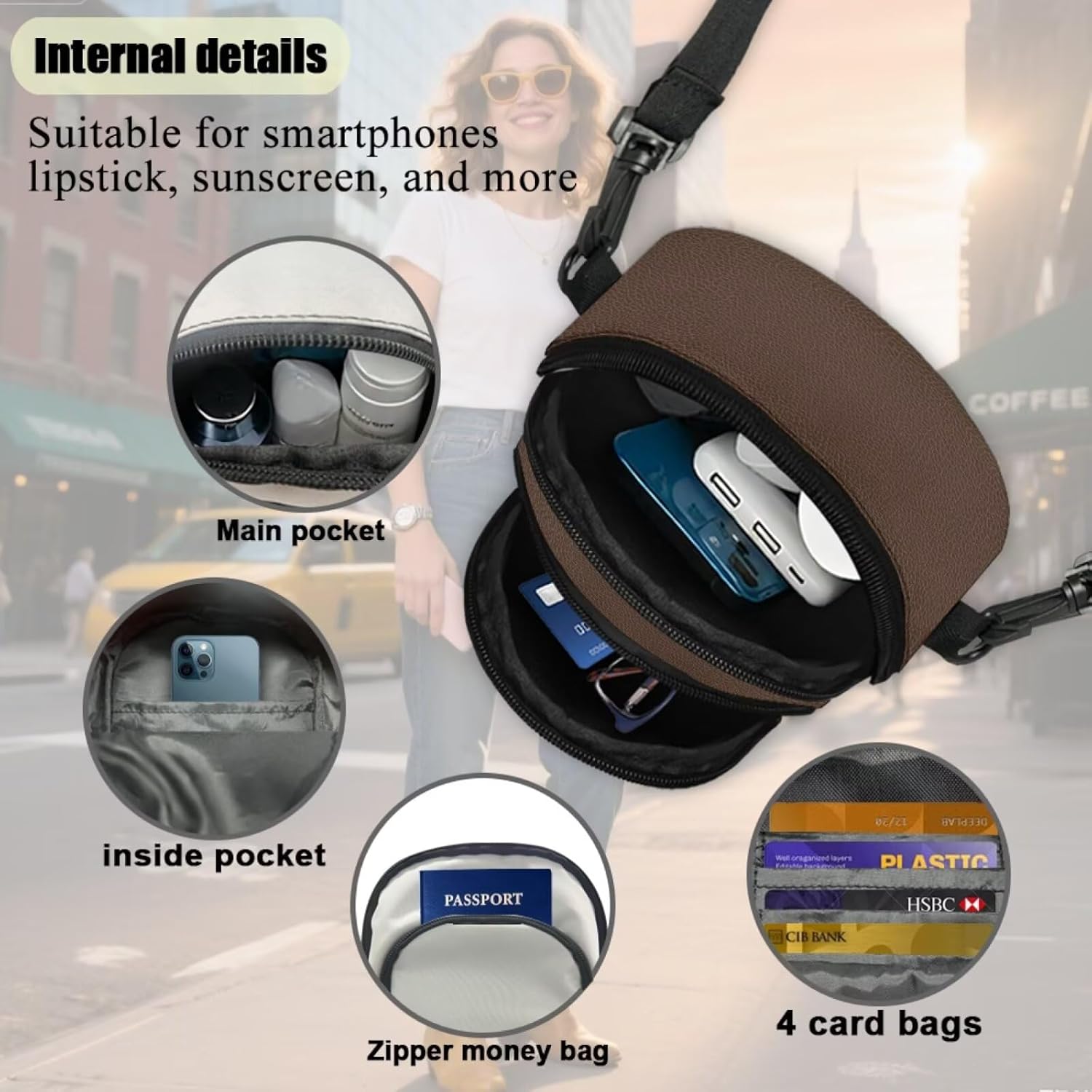 Lotusorchid Shoulder Bag for Women Crossbody, Portable Handbags Crossbody Cell Phone Bag Gift for Mom Wife Friends