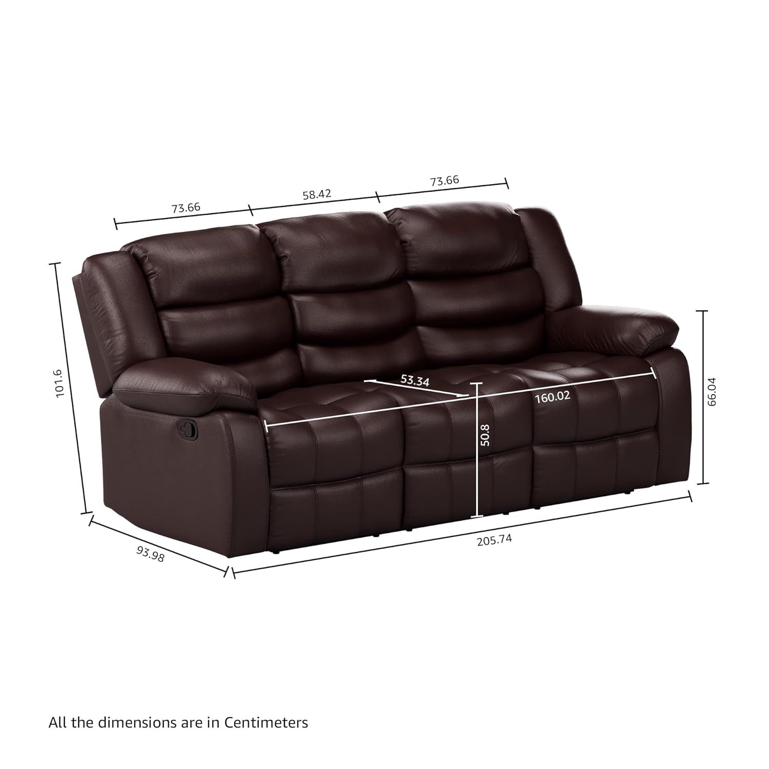 Amazon Brand - Solimo Delphi 3 Seater Leatherette Recliner (Brown) offers donot miss
