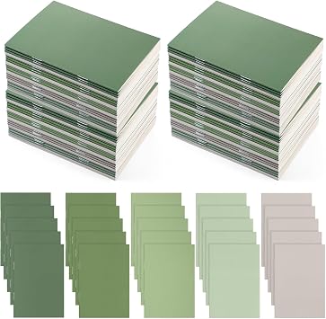 Eaasty 50 Pcs Mini Notebooks Bulk Small Pocket Notepads 3.35" x 5" Journals Lined Paper Gradual Cover Blank Paper for Student Teacher Coworker CNA Nurse Employee School Office Graduation Green
