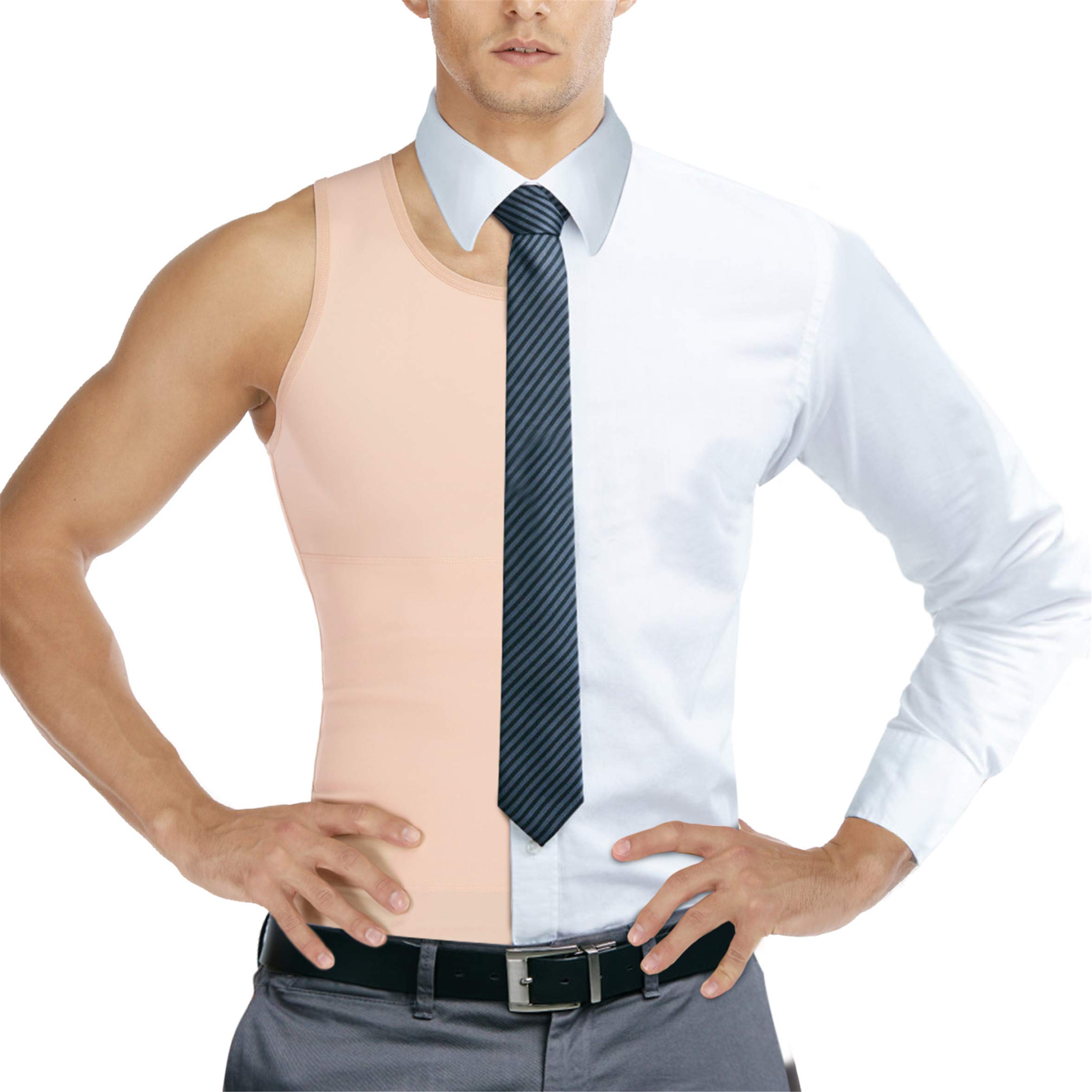 CHUMIAN Maglietta Compressione Uomo Canotta Contenitiva Snellente Intimo Modellante Dimagrante Fascia Pancia Sportivo Fitness Canottiera…