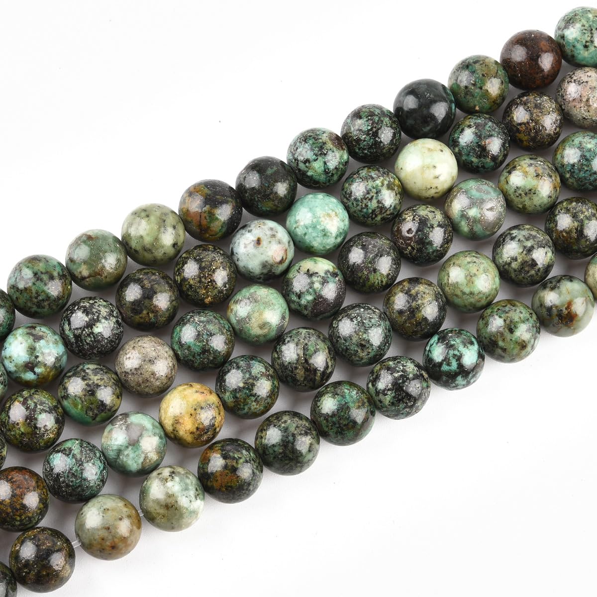 10mm Round African Turquoise Beads for Jewelry Making Natural Gemstone Semi Precious Strand 15 Inch(35-38pcs/Strand) โ image 1