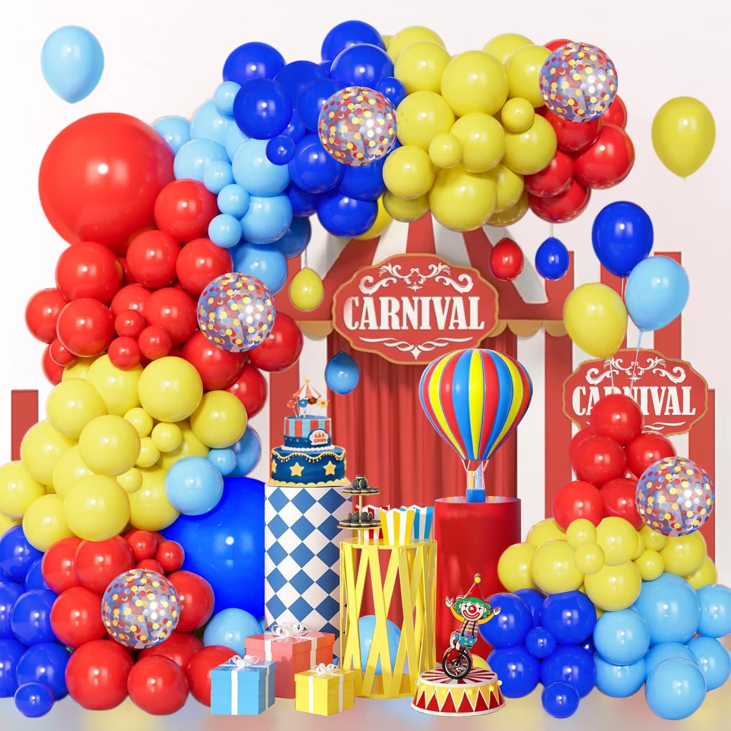 Red Blue Yellow Balloon Arch Kit