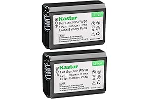 Kastar Battery (2-Pack) for Sony NP-FW50 Compatible with Sony Alpha, NEX-Series DSLR Cameras