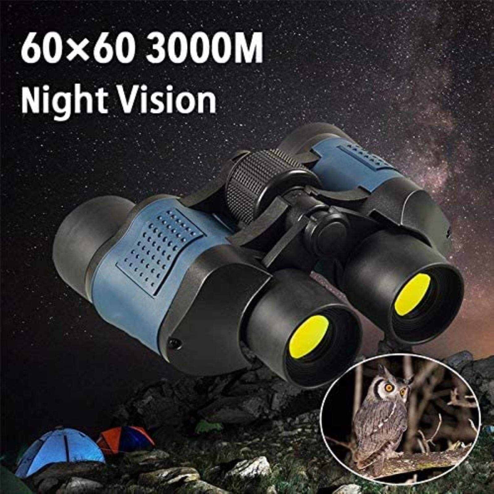 Jumelles 60X60 HQILRRA - Haute Puissance BAK4 Pour Observation Oiseaux, Chasse | Vision Nocturne
