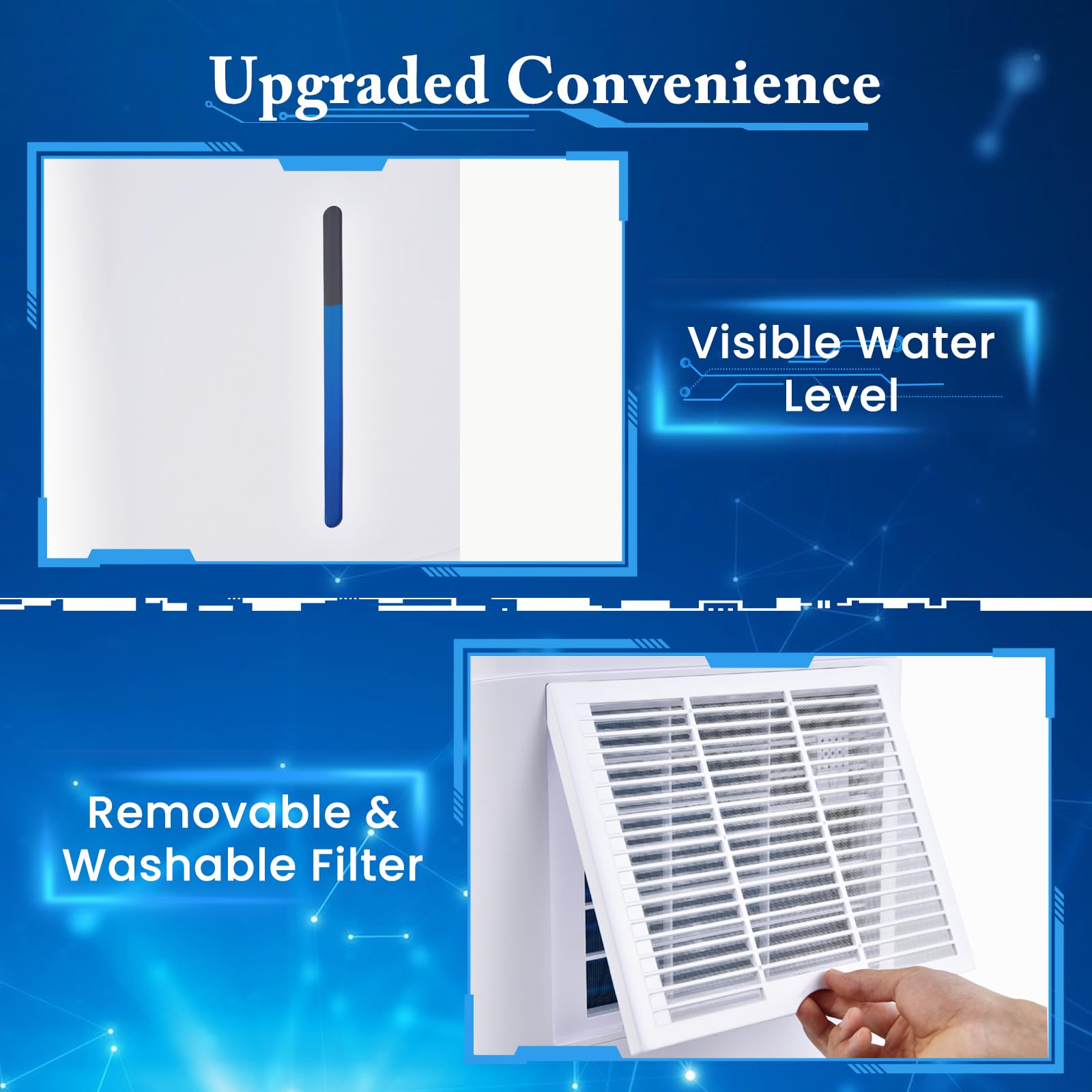 FANTASK Deumidificatore mobile 25/giorno, deumidificatore 3 modalità, deumidificatore con serbatoio dell'acqua da 6,5 l, bianco