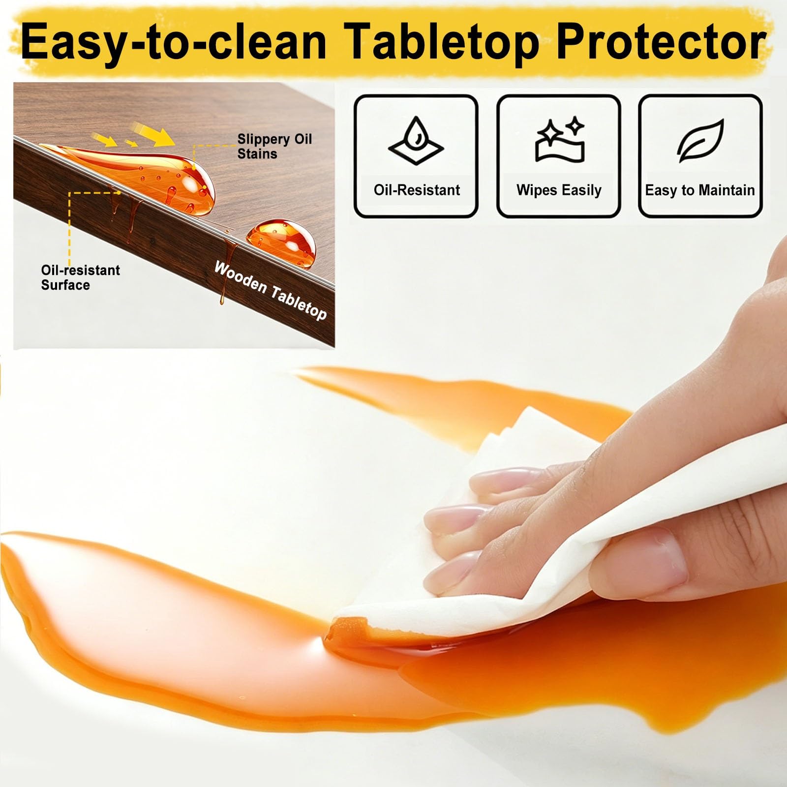 transparent klebefolie selbstklebende Transparente Schutzfolie Für Schreibtische, Hitzebeständige Kücheninselmatte, Zuschneidbare Oberflächenabdeckung Für Nachttisch/Couchtisch(70x200cm/27.6x78.7in)