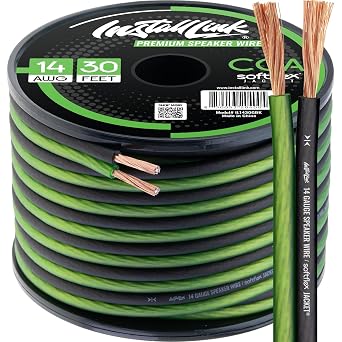 Install Link 14 AWG Gauge Speaker Wire 30 Feet Car or Home Theater CCA