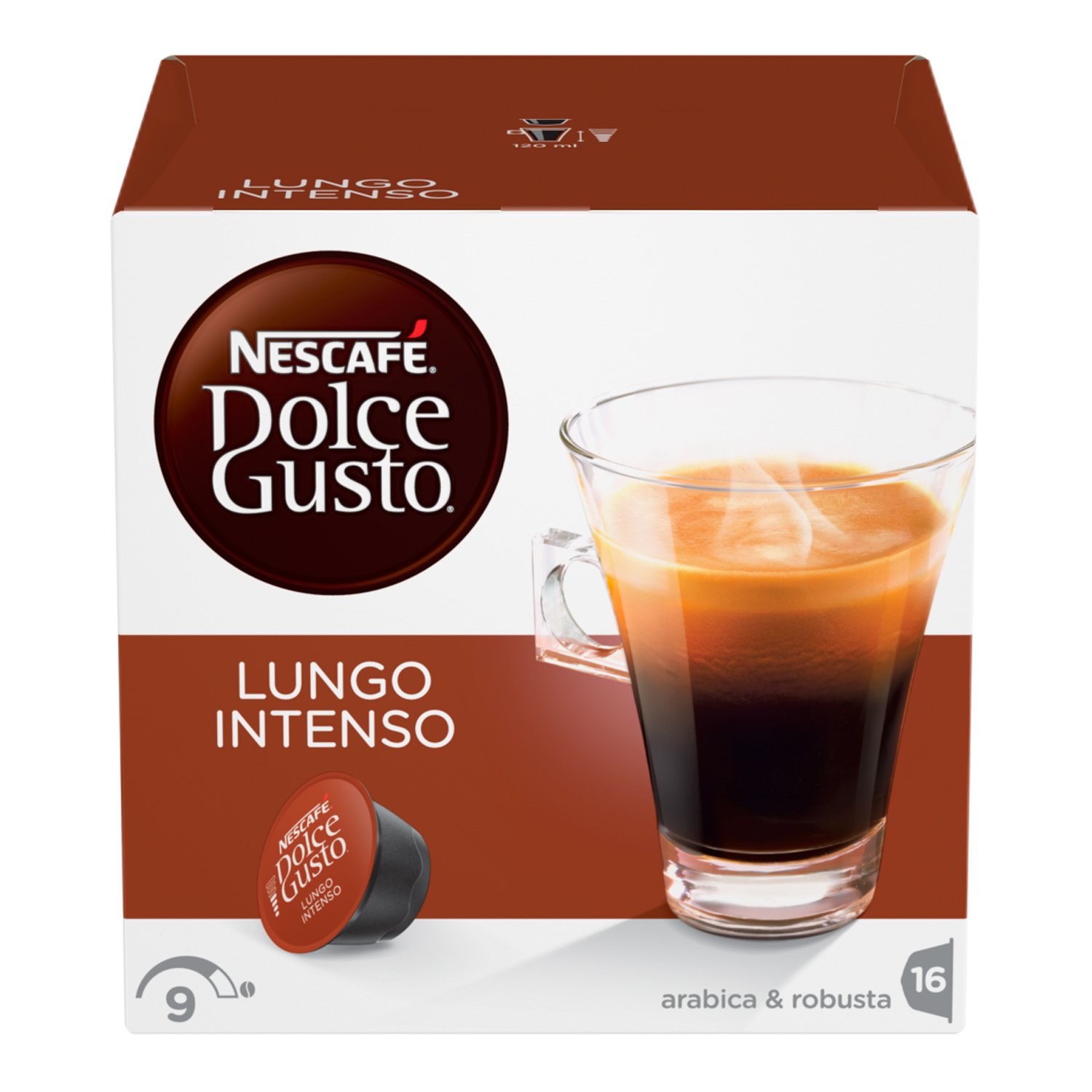 Nescafé Dolce Gusto Caffè Lungo Intenso, 48 capsule, 3 confezioni da 16