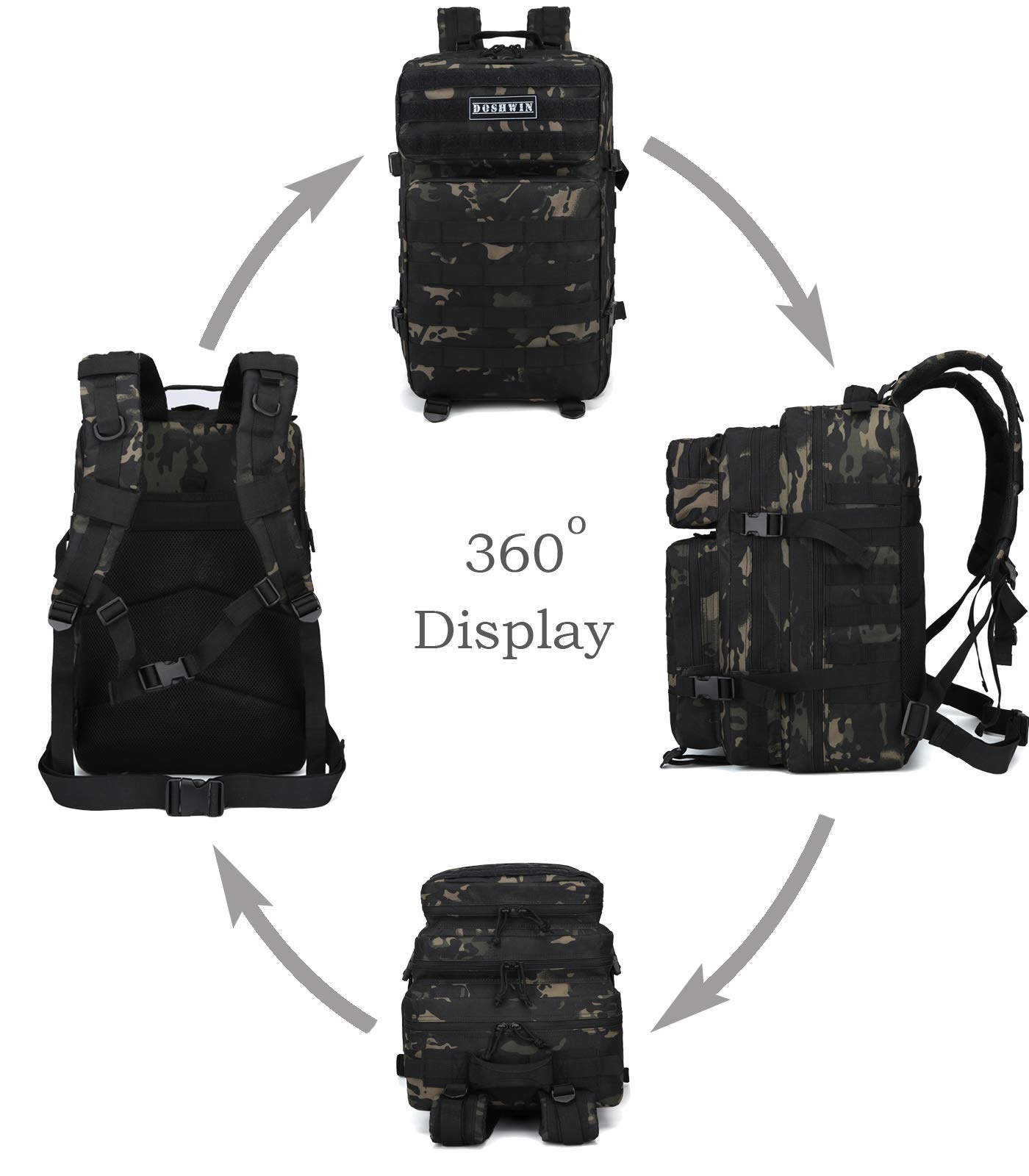40L Zaino Militare Tattico Molle Assalto da Trekking Escursionismo Viaggio per Donna Uomo