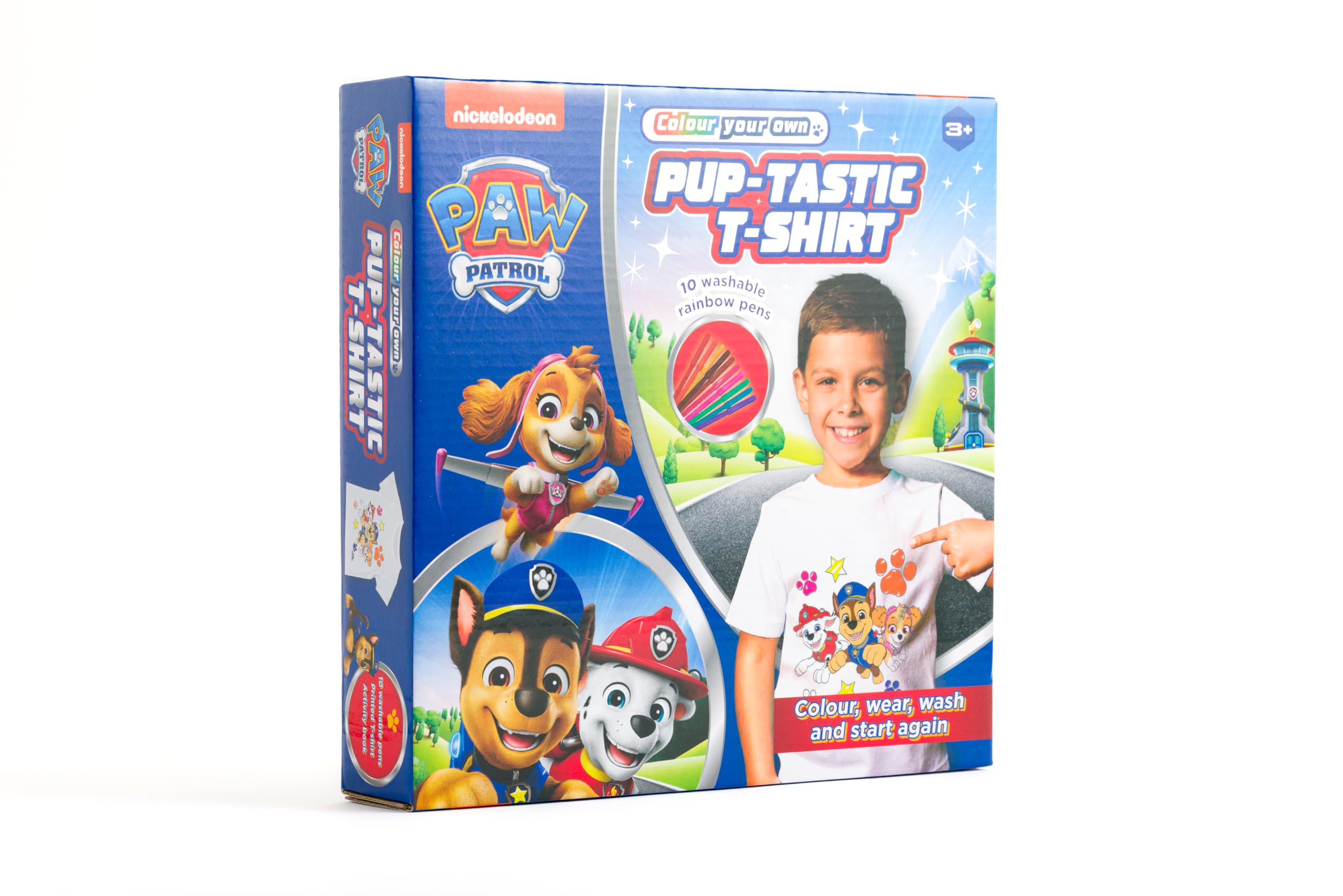 Bookoli, Colour Your Own PAW Patrol T-Shirt Kit, Reusable Art and Craft Activity for Children 3-5 Years, Gifts for Boys