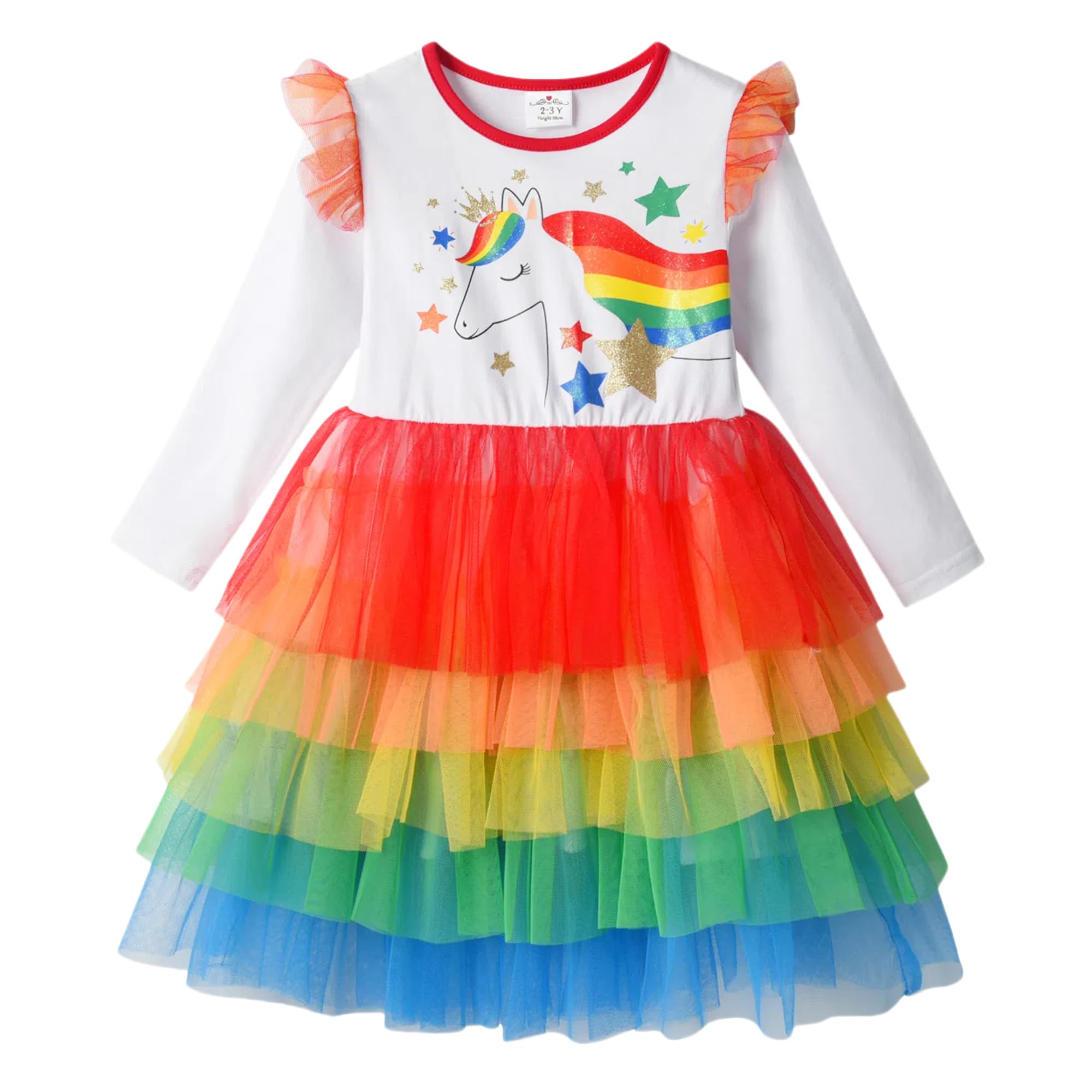 DXTON Toddler Girls Dress Long Sleeve Tutu Winter Birthday Party Dress for Little Girl 3-8T