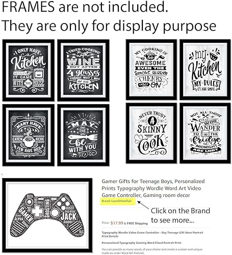 Miniatura 3 de LoveShineFlair Funky Kitchen Art - Juego de 4 divertidas decoraciones de pared de cocina, impresiones sin marco, 8 x 10 pulgadas