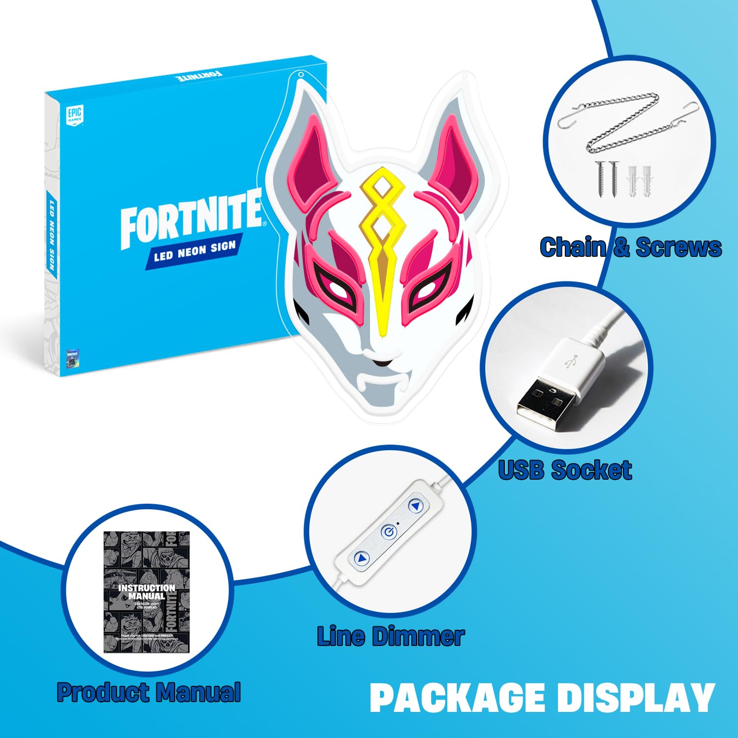 Gaming-Neonschild, Cyber-Maske, LED-Wanddekoration für Gamer-Zimmer, USB-betrieben, dimmbares Neonlicht für E-Sport-Setup, Teenager-Schlafzimmer, Männerhöhle, Streamer-Hintergrund
