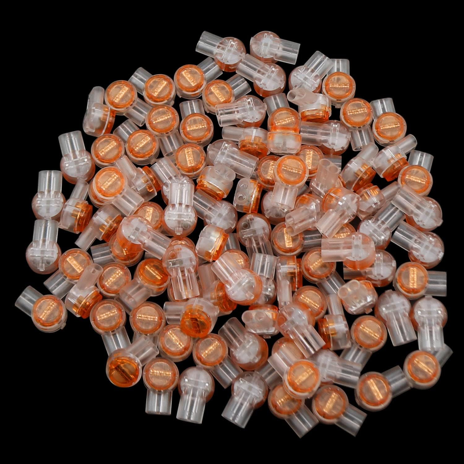 UY2 K2 Gell Connector ZZHXSM 100pcs Waterproof Orange Clear Twin Blade 2 Wire Gel Filled Crimp Connector for Telephone Network Line Connection