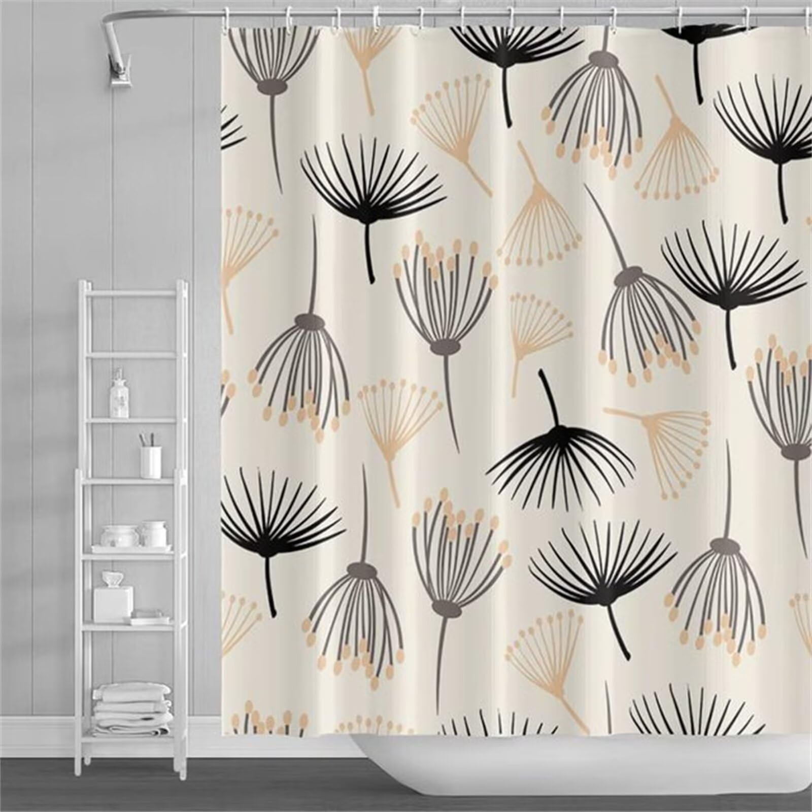 Shower curtain hôtel pissenlit pour une décoration de salle de bains zen et moderne