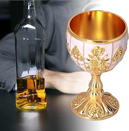 Miniatura 7 de Pssopp 2 adornos retro con grabado en copa de vino en relieve, para café, cerveza, whisky, leche, cóctel (calabaza dorada cien)