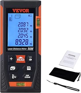 VEVOR Laser Measure, Laser Measurement Tool, Laser Distance Meter with Electronic Angle, M/Ft//in Unit Switching, Measure Distance/Area/Volume, Pythagorean Mode，165/328ft
