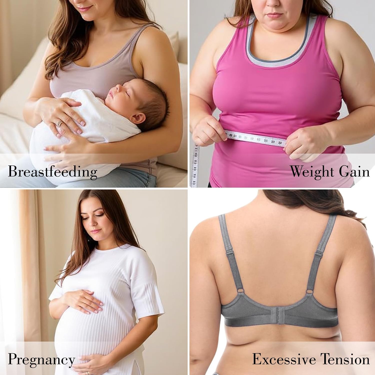 12PCS Bra Extender 4 Hooks Elastic Bra Strap Extender Soft Stretchy Bra Band Plus Size Back Bra Extenders for Women