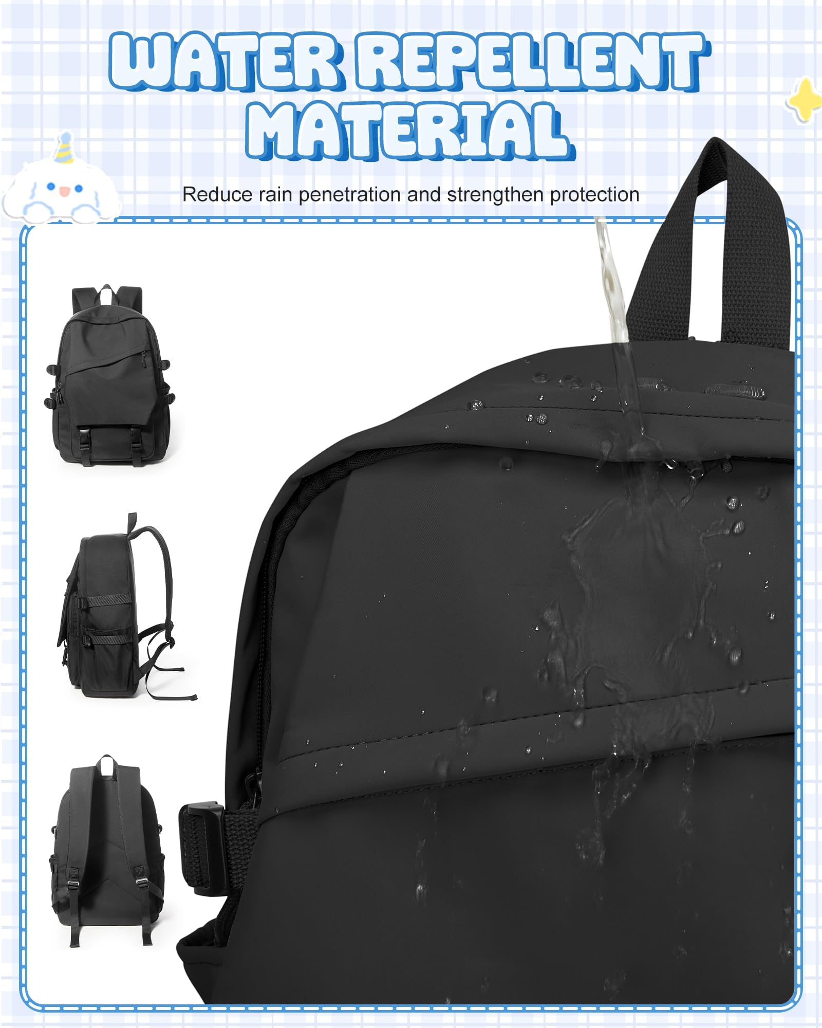 SZLX Schulrucksack Damen Leichte Schultasche Casual Daypack College Laptop-Rucksack für Männer Frauen Wasserfestes Reise Rucksack für Sports High School Backpack Teenager Schultaschen Rucksack Mädchen