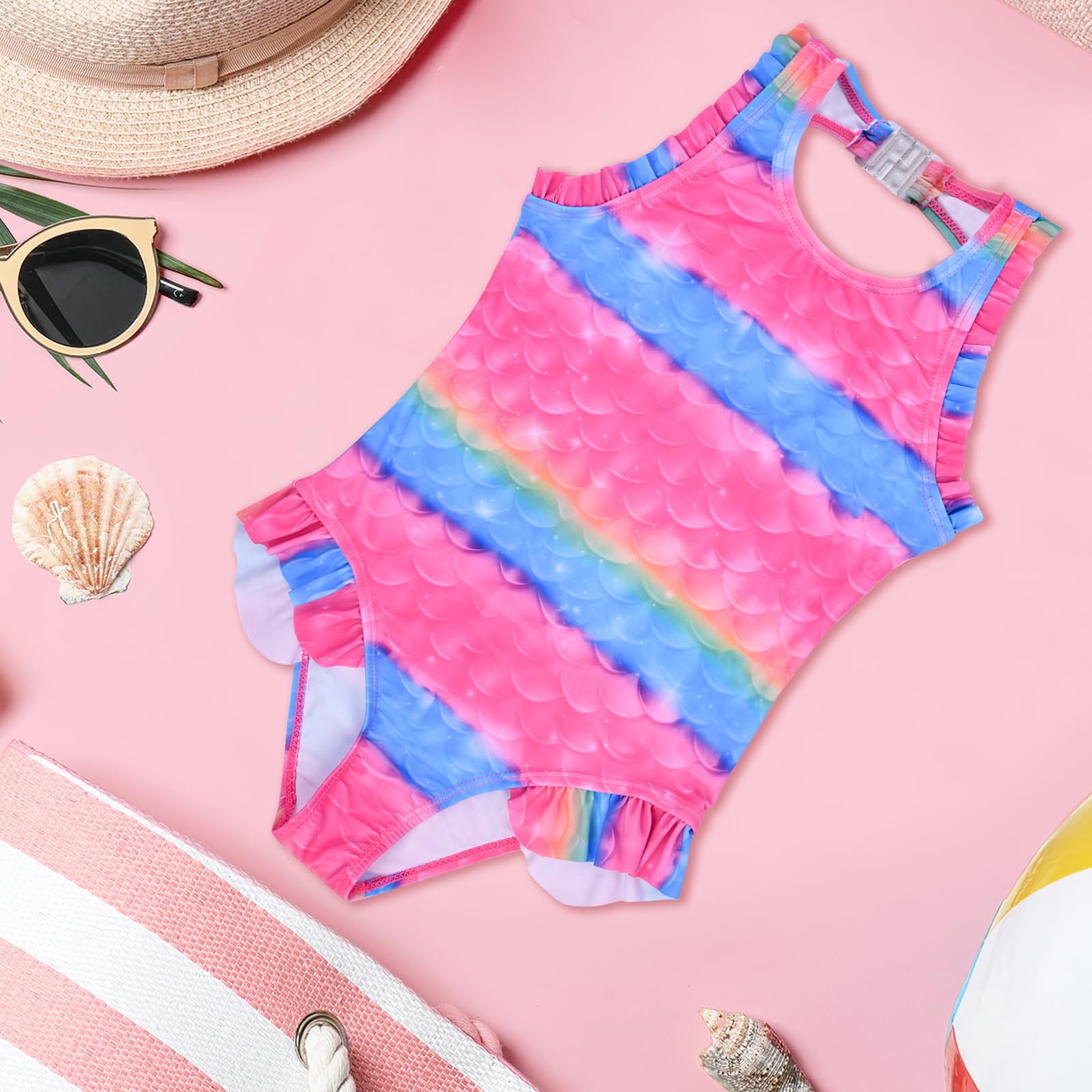 flintronic Costume da Bagno per Ragazze, Costume Intero Bambina Sirena, Bikini da Spiaggia Ragazze, Estivo Senza Manica Costume da Bagno per Spiaggia Estate per Ragazze