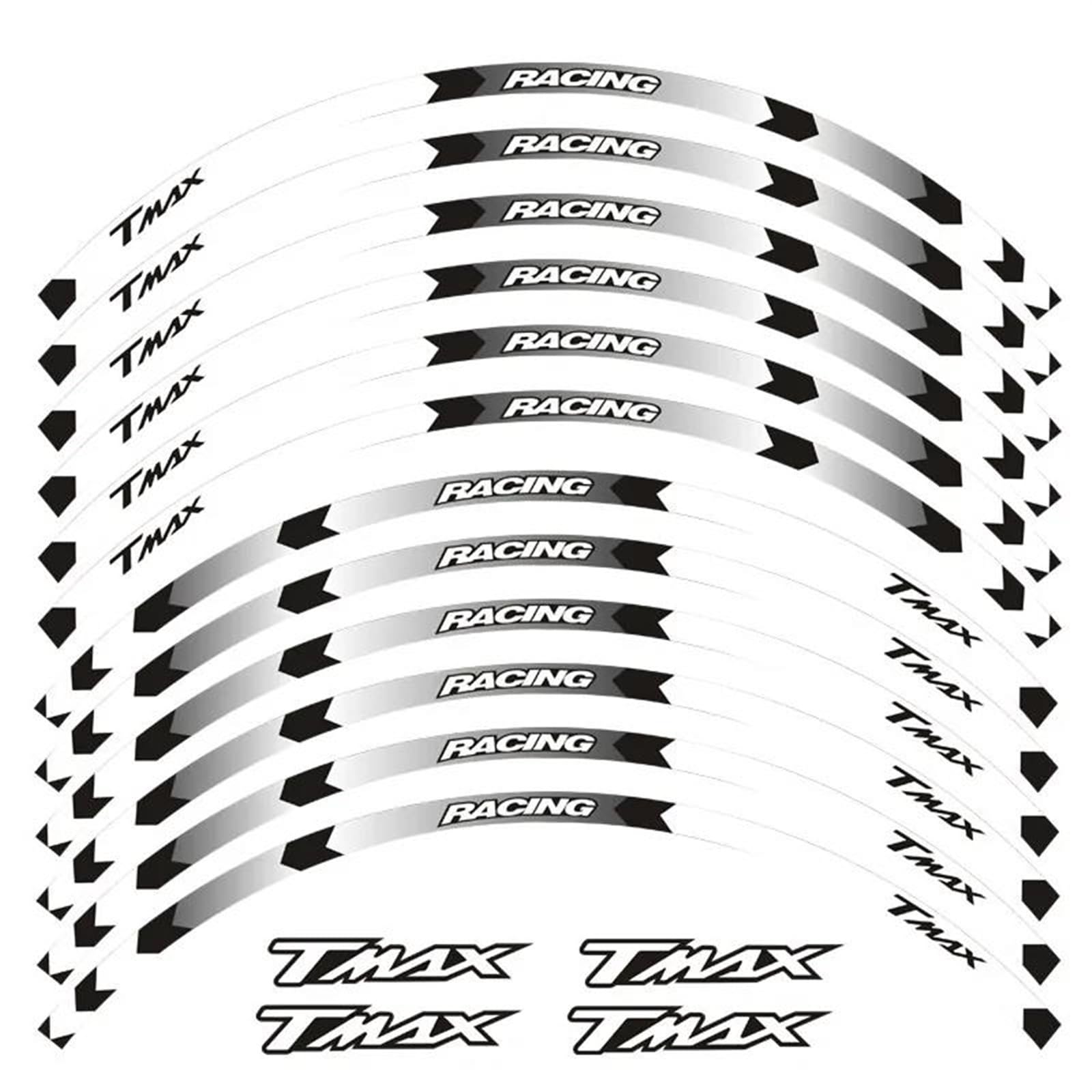 Stickers Motorcycle Accessories Reflective Rim Edge Stripes Wheel Stickers for TMAX T MAX(Style 7)