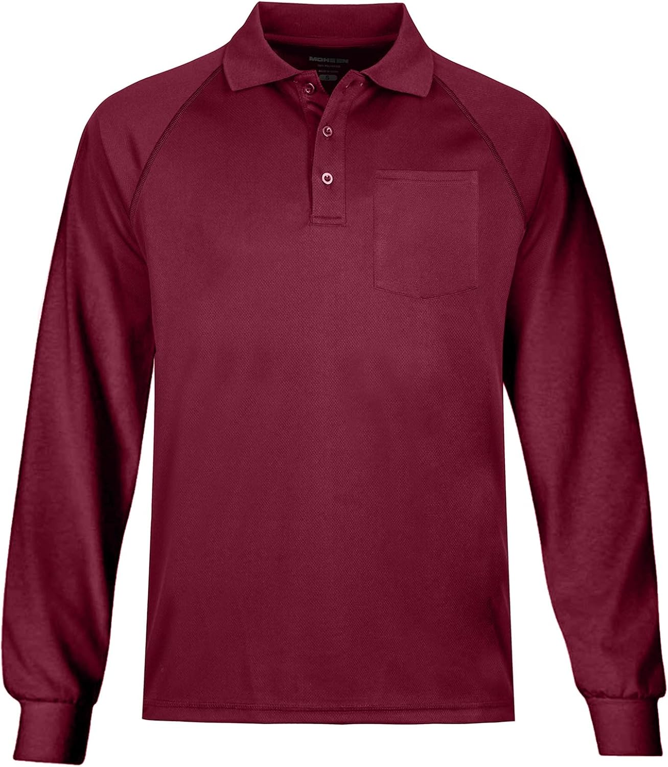 MOHEEN Men's Pique Polo Shirts Dry Fit Long Sleeve Golf Shirt M-6XL
