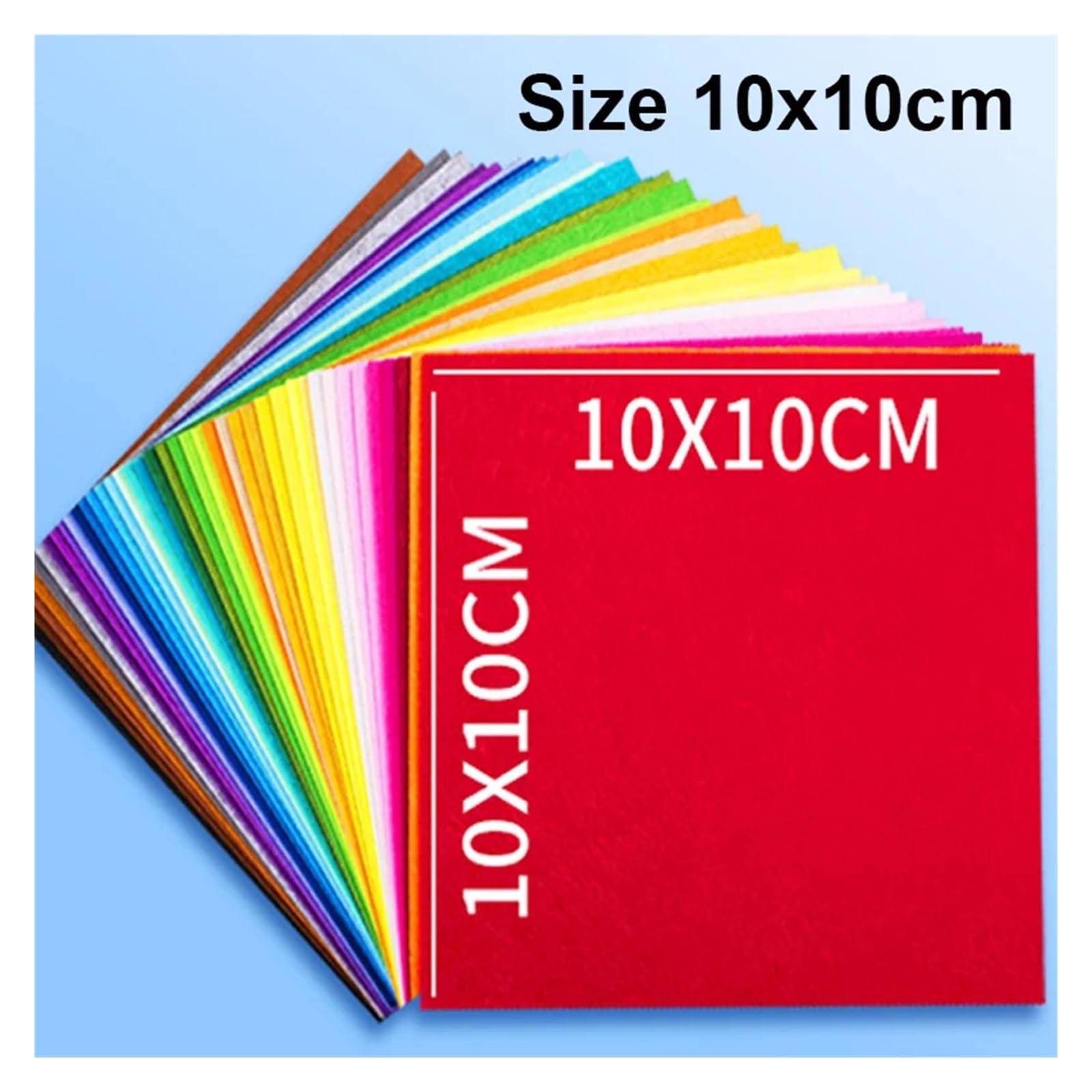 Feutrine 40/20/10 feuilles de feutrine couleurs assorties for patchwork, couture et loisirs créatifs. Carrés non tissés 1 mm d'épaisseur(10x10cm,40Pcs)