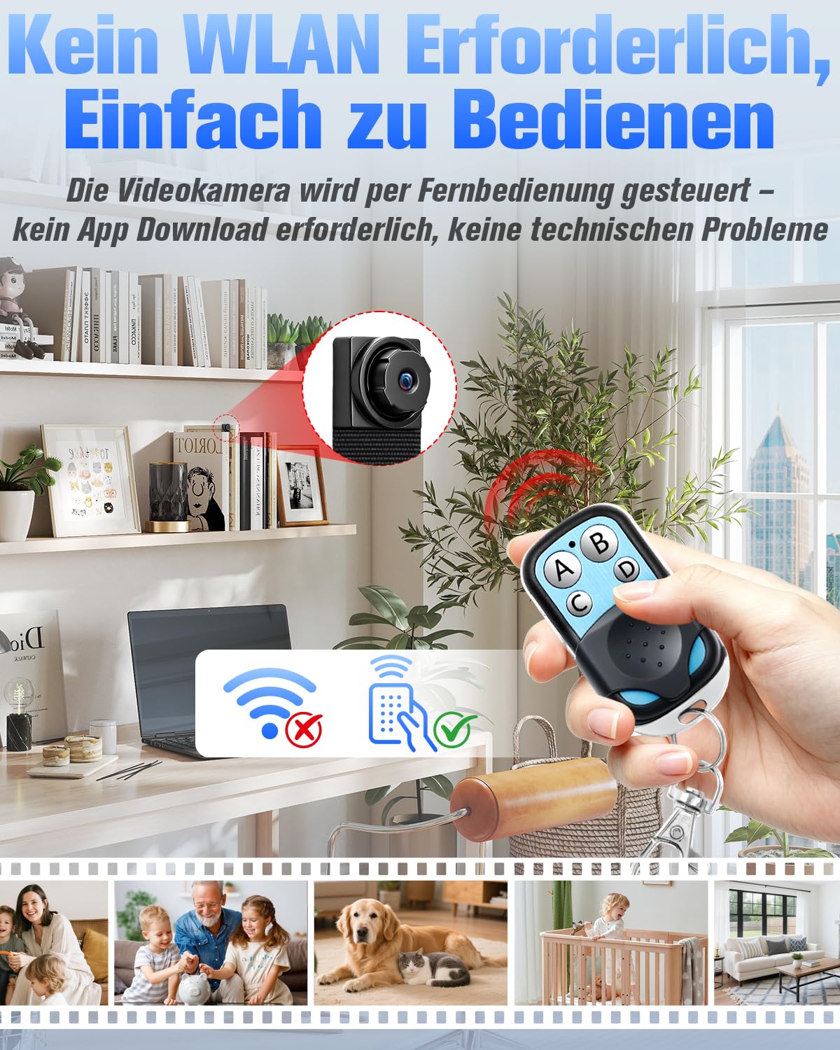 Mini Kamera 1080P HD, Kleine Videokamera Tragbare Bodycam Körperkamera Mit Bewegungserkennung Mikro Cam für Home Office Wohnungen Sicherheit Innen, kein WLAN