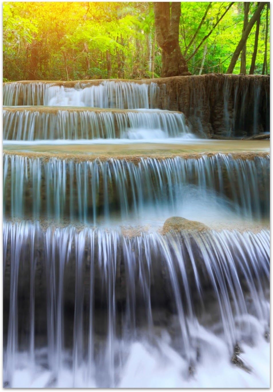 Real glass print wall art by DekoGlass "Huay Mae Fireplace" 70x100 cm ready to hang frameless picture