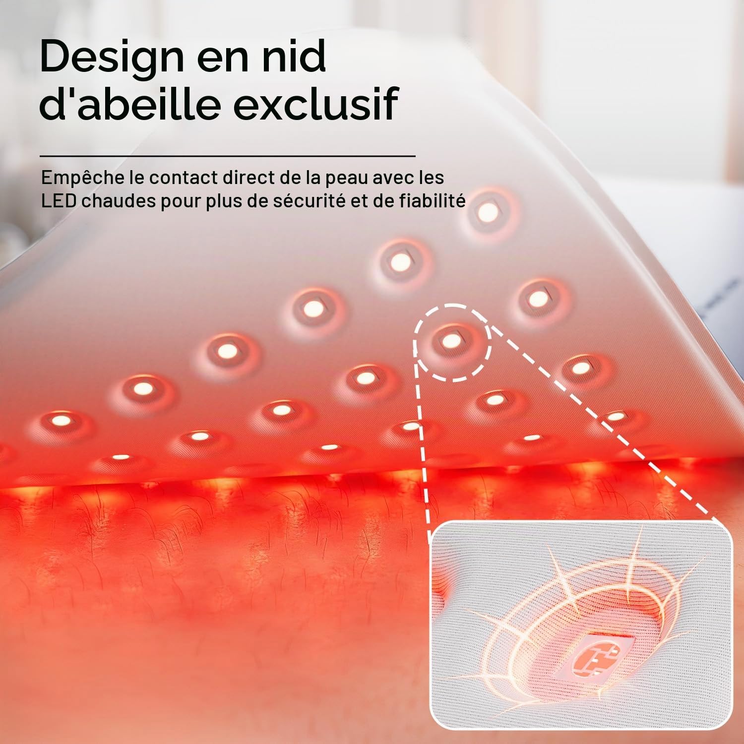 Ceinture de luminothérapie rouge pour le corps, 76 x 30 cm, technologie TriChip™, tapis infrarouge 36W avec minuterie, soulagement des douleurs musculaires, 660nm & 850nm (Gris)