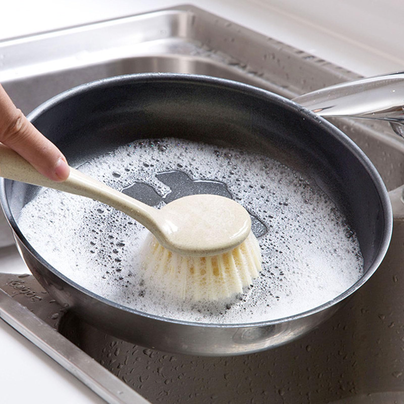 Dish Brush with Handle, Bottle Brush with Long Handle Kitchen Scrub Brushes for Cleaning Dish Scrubber with Stiff Bristles Reusable Kitchen Cleaning Brushes for Cleaning Dishes, Sink, Pots, Pans