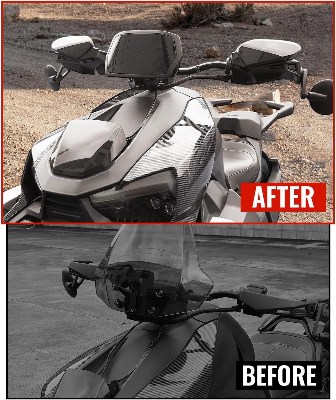 Plastic Gauge Spoiler for Can-Am Ryker, Black Gauge Spoiler Kit Support for Can Am Ryker 600 900 Sport & Ryker Rally Edition All Modes Accessories, Replace OEM #219400818