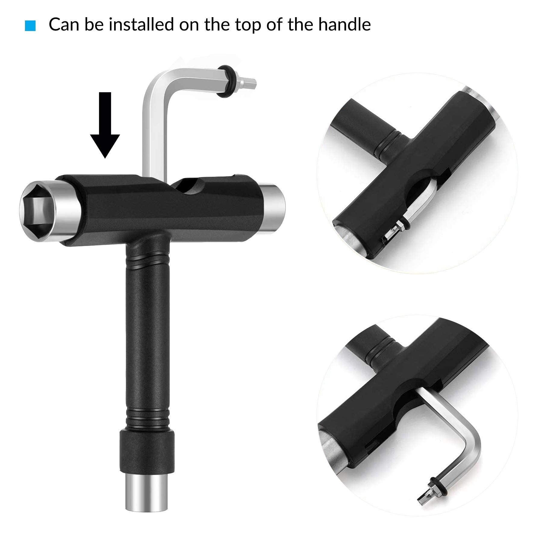 Outils de skateboard tout-en-un, 8 roulements à billes RS608, 1 clé Allen de type T, 1 tournevis cruciforme de L, 10 écrous et boulons de skateboard