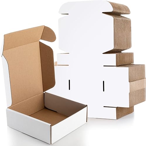 100 cajas de envío pequeñas de 6 x 6 x 2 pulgadas, cajas de correo de cartón corrugado para regalos de Navidad, cajas de correo de cartón corrugado