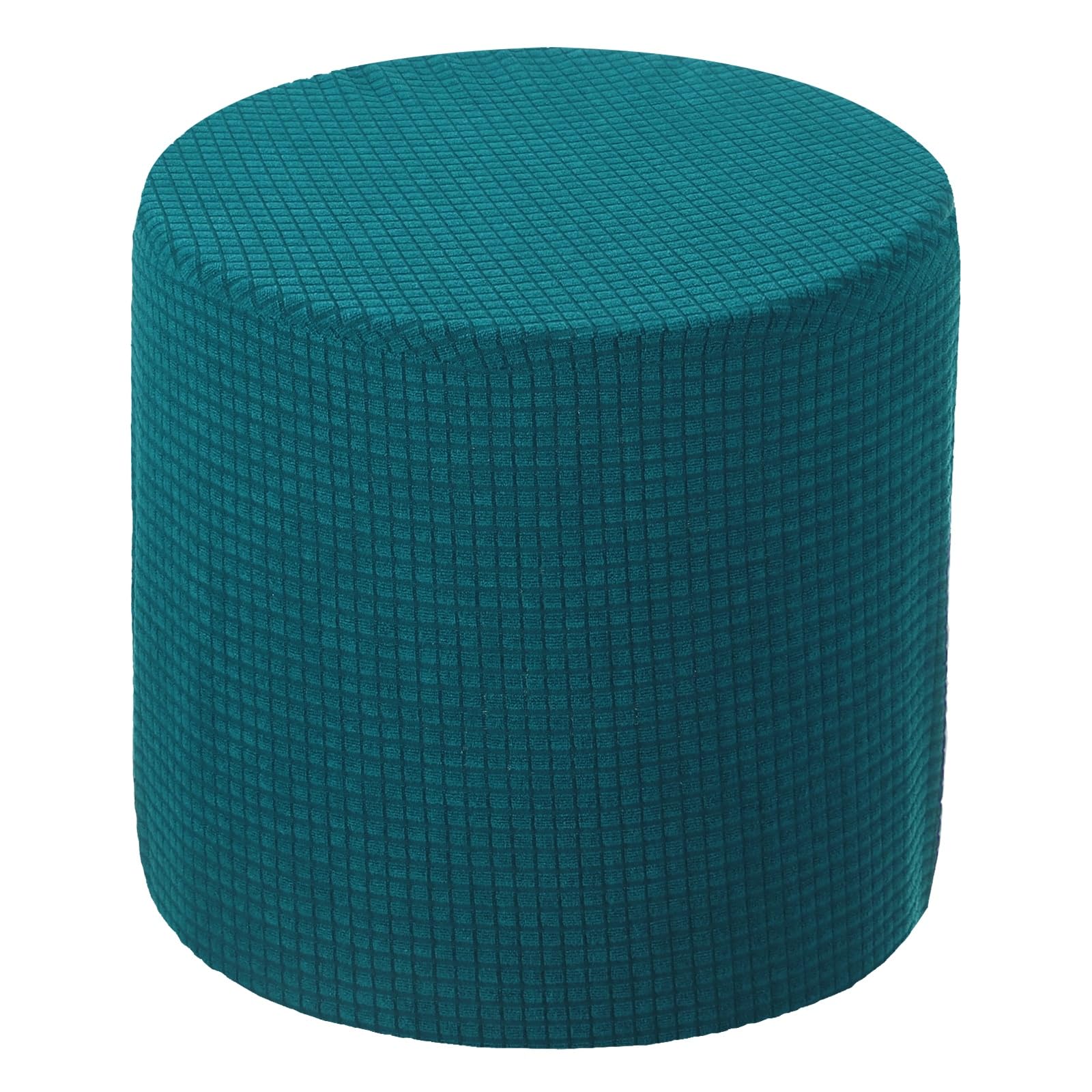 sourcing map Funda otomana redonda elástica para otomana de 9.8 a 12.6 pulgadas de diámetro, funda protectora antideslizante para reposapiés para dormitorio, sala de estar, color verde oscuro