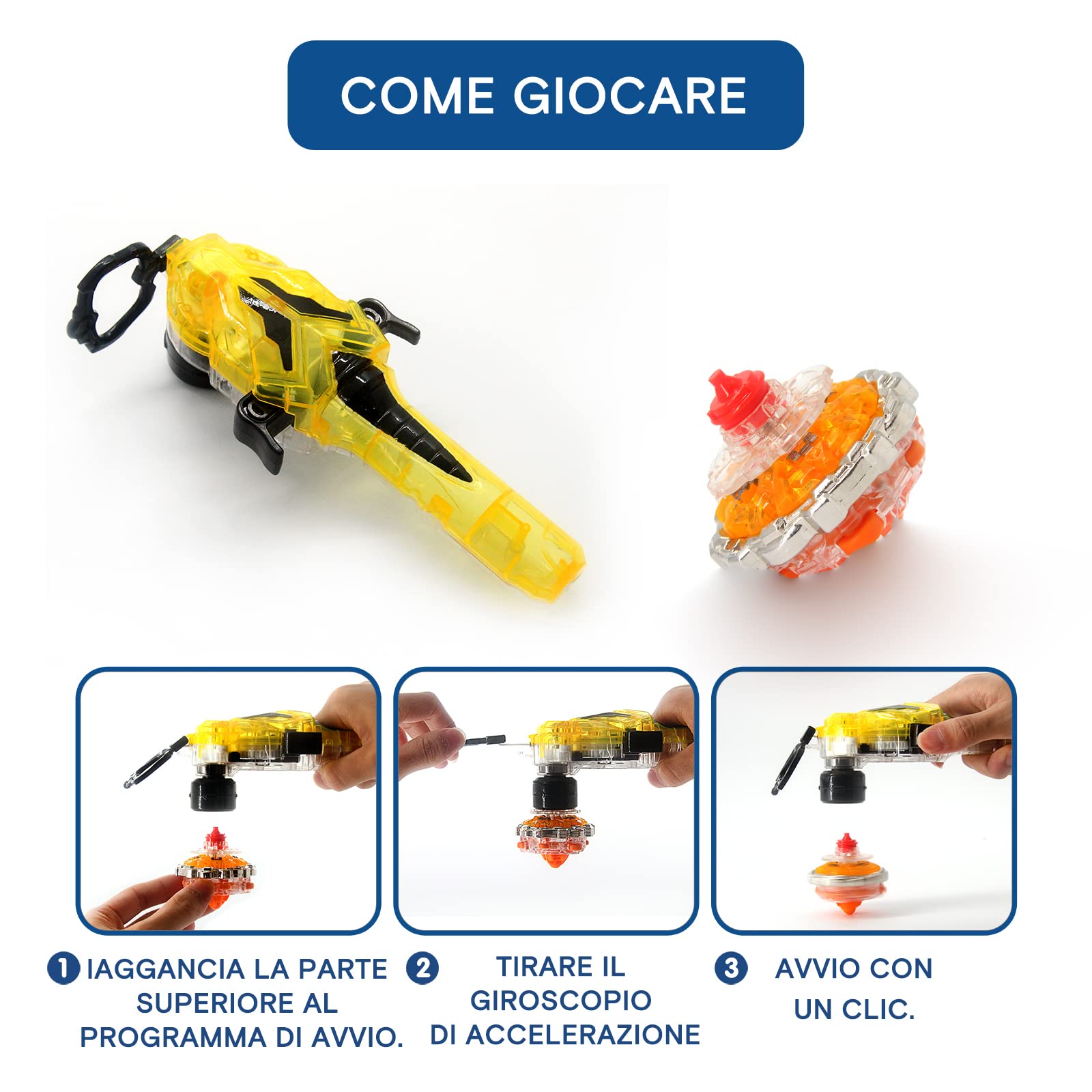 INFINITY NADO Trottola Bambini - 2 Pezzi Trottole da Competizione da Combattimento, 2 Battle Set Non-Stop Battle, Giocattolo Bambino 5 6 7 Anni Multicolore