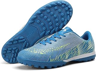 Chuteiras de Futebol Meninos Resistente Ao Desgaste Suave,juventude Chuteiras de Futebol Alto Poder de Agarramento,interior Tênis de Futebol Masculino VF Respirável Confortável (Color : Blue, Size :