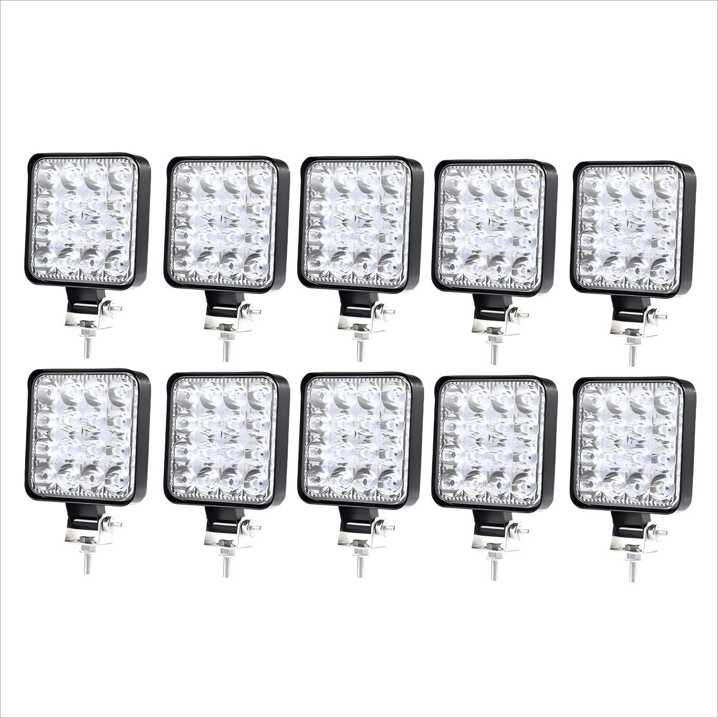 Faros LED de trabajo 10 X 48 W Mini faro adicional 12 V 24 V Offroad Faros Spotlight 6000 K Resistente al agua IP68 para tractor Vehículo Excavadora
