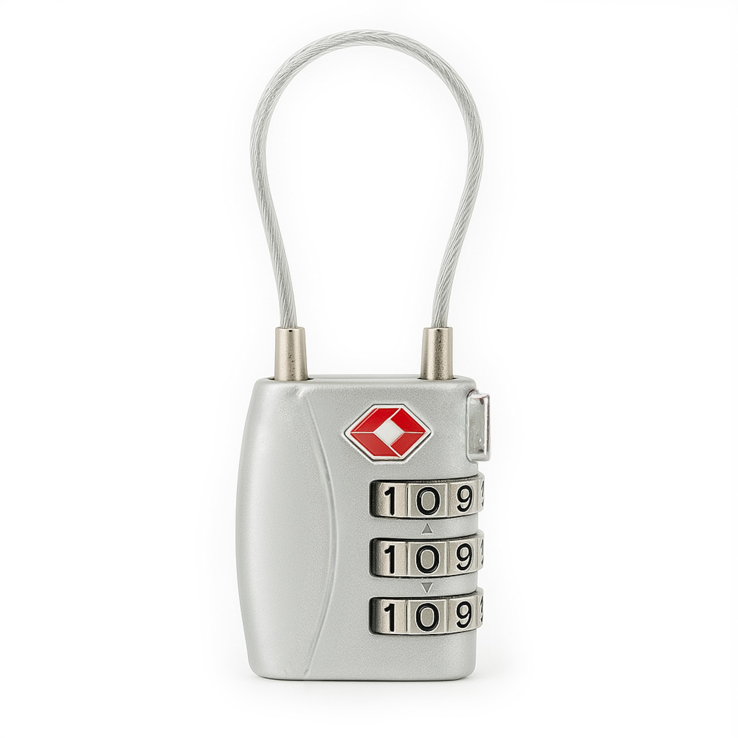 Status Silver Tsa Combination Travel Padlock, Code Lock For Suitcase, Luggage Bag, Zippers, Backpack, Stsacplock1pkb10